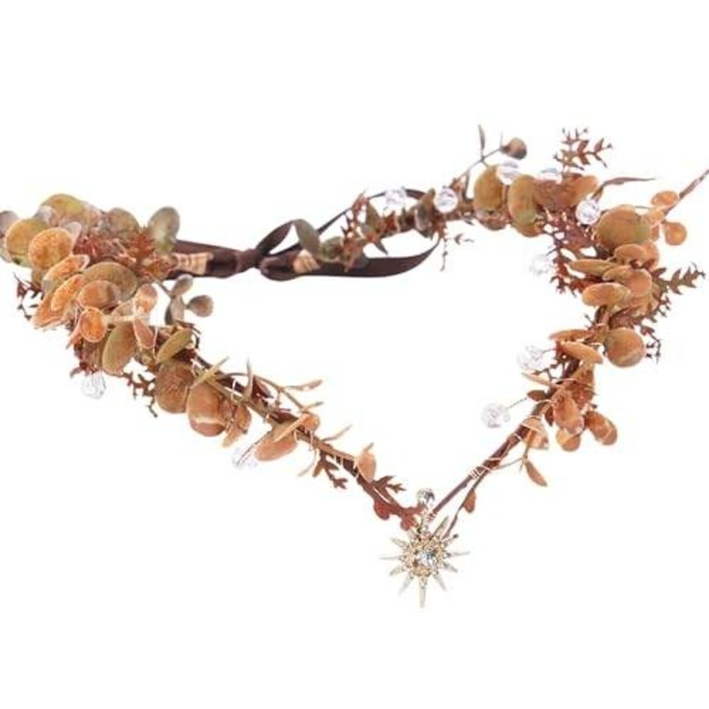Boho Celestial Flower Crown Gold Sunburst Charm